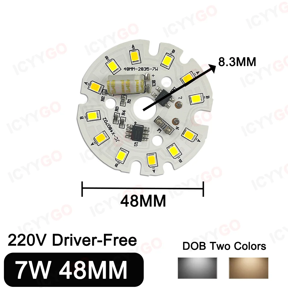 Imagem -03 - Led Pcb Driver Placa de Alumínio para Lâmpada Luz Driver-livre Painel de Luz Dob Duas Cores 5w 7w 9w 10w 12w 15w 18w Ac220v