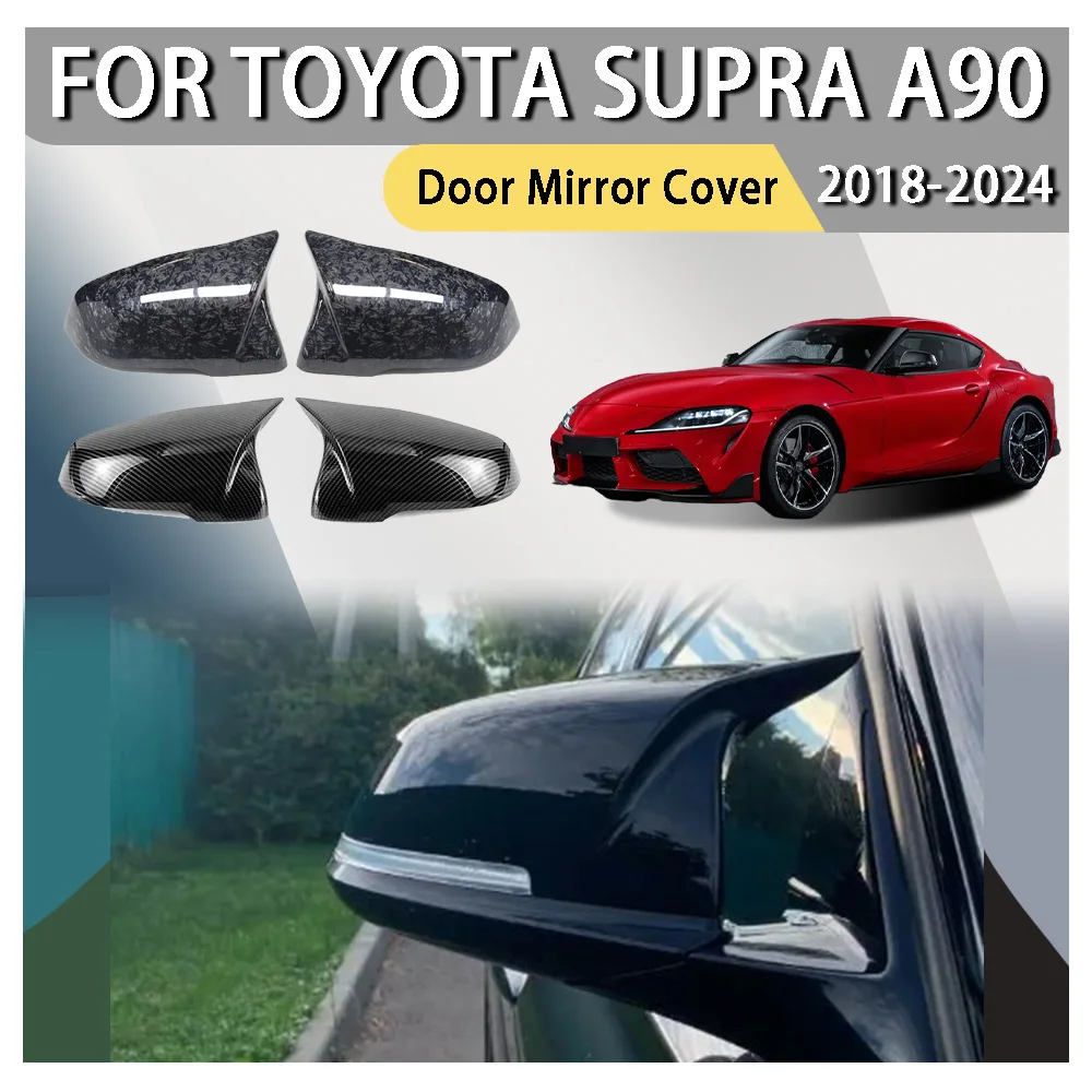 

Car Decoration Bull-Horn Door Mirror Cover For Toyota Supra A90 2018 2019 2020 2021 2022 2023 2024 Car Rearview Accessories