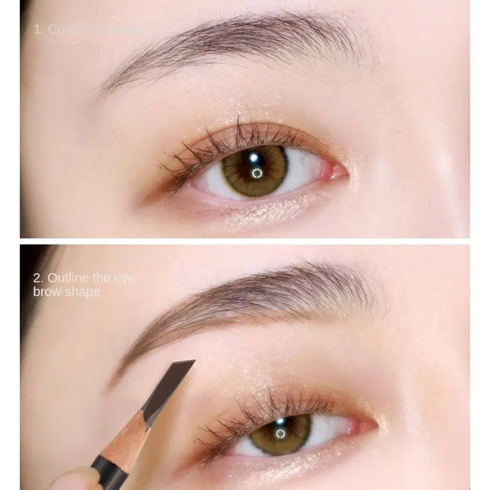 PMU-Stylo de Maquillage en Bois pour Femme, Rehausseur de Sourcils, Outil de Tatouage en Continu, Marqueur de Microblading