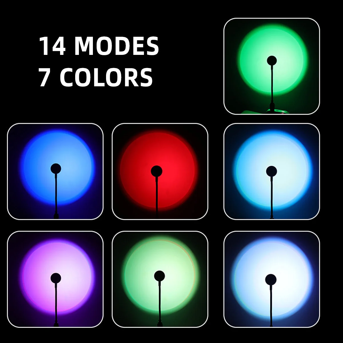 LED Rainbow Sunset โคมไฟบรรยากาศ Night Light การถ่ายภาพเติมแสง Artifact Creative Room ตกแต่งของขวัญ