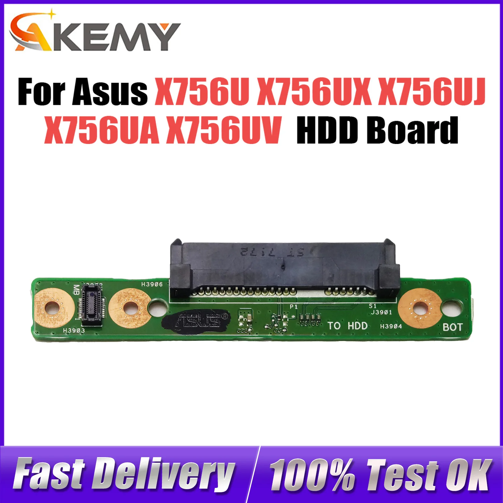 X756UX HDD board REV 2.0 For Asus X756U X756UX X756UJ X756UA X756UAM X756UV X756UQ X756UQK Hard Disk Drive Board OK