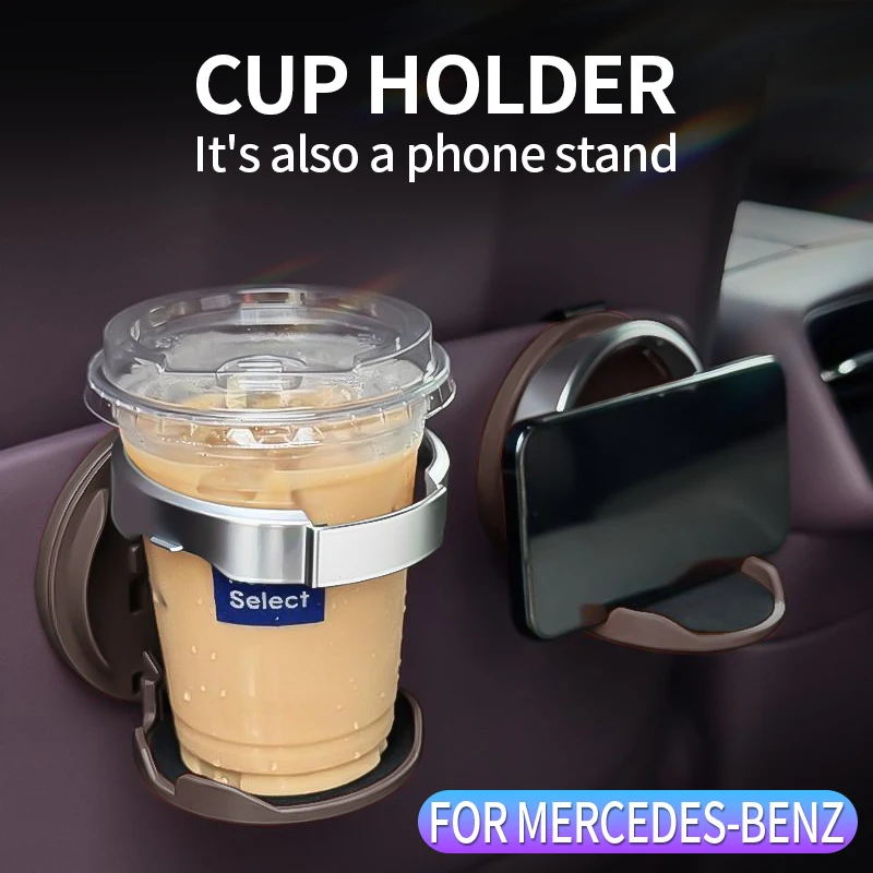 Door Pocket Cup Holder Insert For Mercedes W204 W164 ML X204 GLK, Front Door Storage Box Drink Holder, No Drilling Retrofit