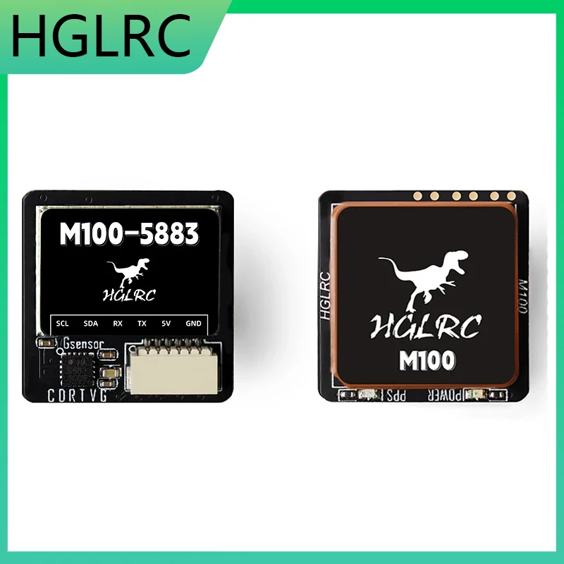 SkyCityFPV HGLRC M100-5883 M10 GPS Module / Compass Ceramic Antenna on-board LED Indicators 21x21mm RC Airplane FPV Long Range