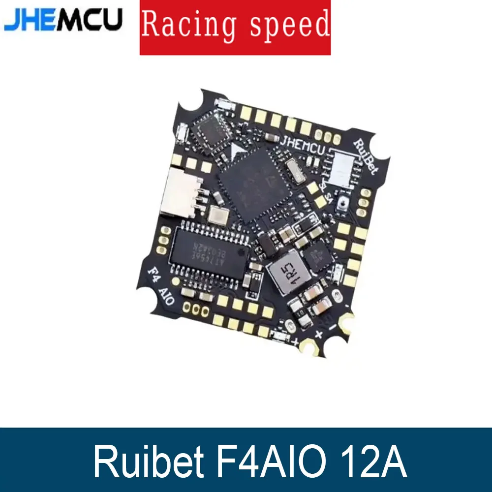 

JHEMCU Ruibet F4AIO F411 Контроллер полета ICM42688P 5 В BEC Встроенный 12A BLHELI S 1S2S 4in1 ESC 255X255 мм для FPV Drone