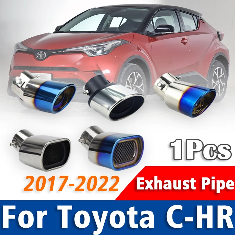 

Для Toyota C-HR CHR 2017-2022 1 шт., глушитель выхлопной трубы из нержавеющей стали, наконечник глушителя, автомобильный задний хвост, горло, аксессуары