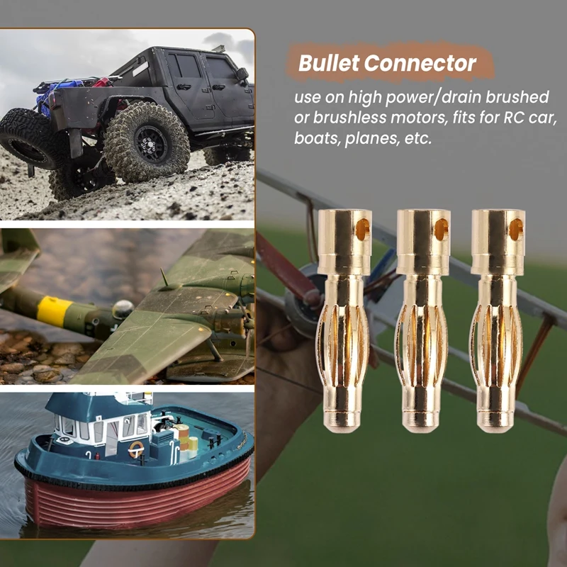 Gels mâle ton or, remplacement de connecteur de balle, 4mm, A26P, nouveau, 10 pièces