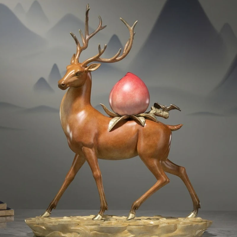 

Living room desktop copper deer ornament porch wine cabinet home decoration crafts