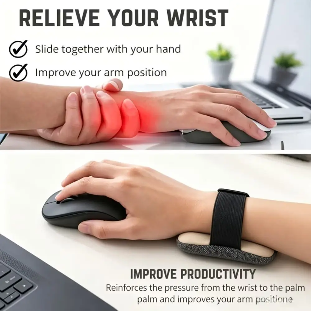 Light Weight Ergonomic Wrist Rest Comfort Touch Anti Slip Mouse Cushion Thick Cloth Mouse Pillow Long Working