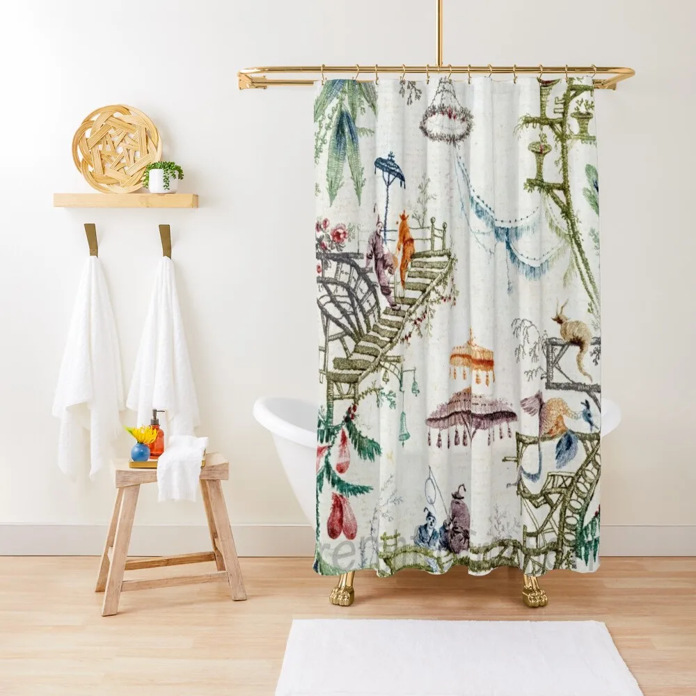 

Dreams of the Orient Chinoiserie Shower Curtain For The Bathroom Bathroom Shower Set Luxury Bathroom Curtain