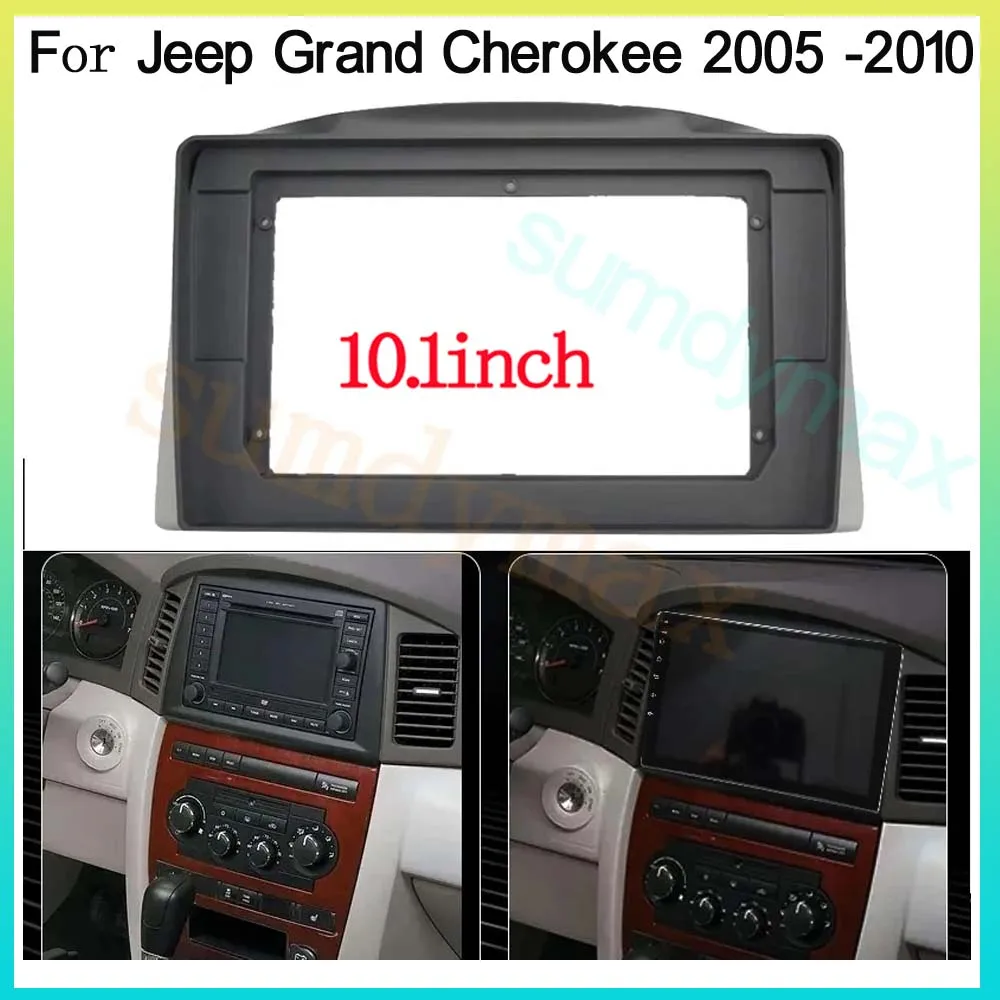 

2 Din Frame Car Radio Fascia For Jeep Grand Cherokee 2005 -2010 Auto Stereo Plastic Panel Mounting Bezel Faceplate Dash Kit