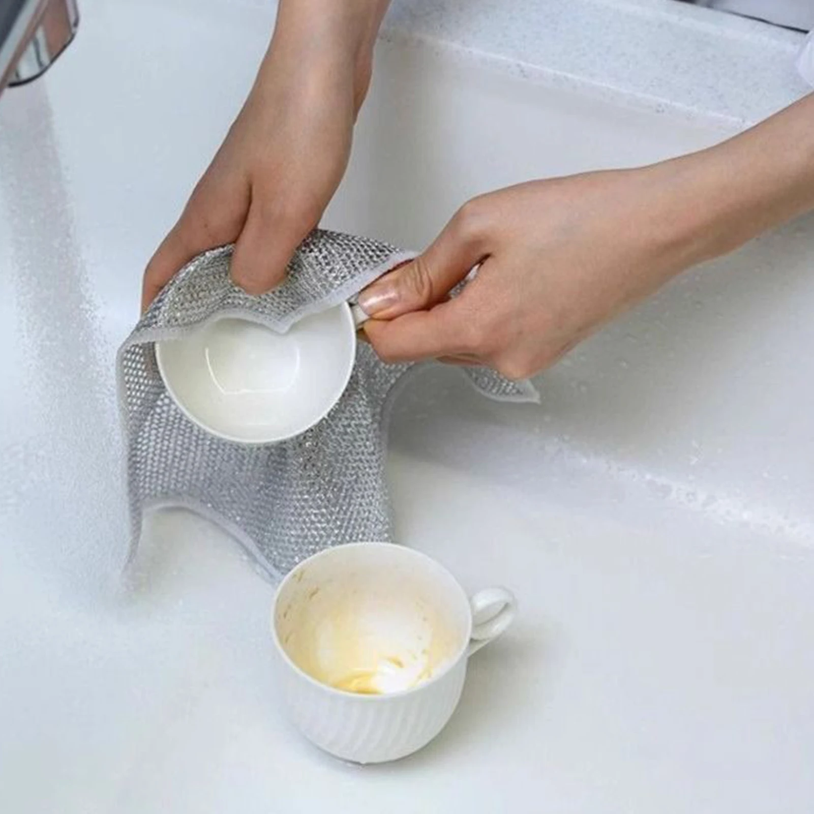 Kitchen Microfiber Dish Cloths Pot Pan Bowl Dish Cleaning Scrubber for Pans Or Pots Countertops Home Kitchen Cleaning Supplies