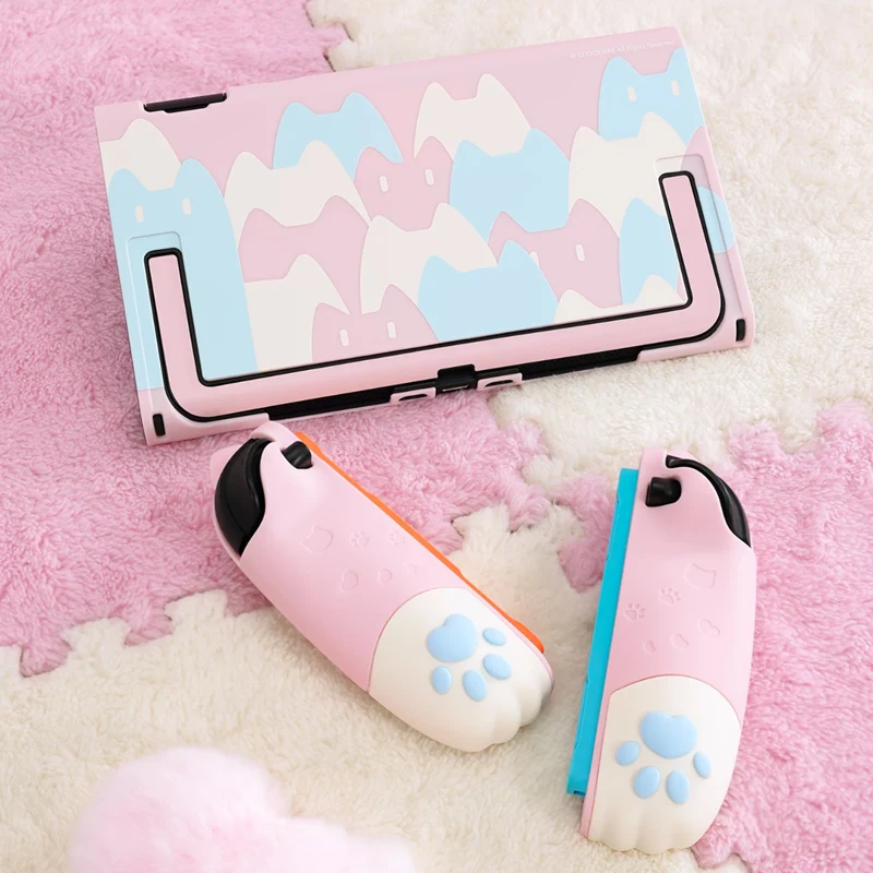 Cat Ear JOJO Back Case Shell Protector For Nintendo Switch 2 NS2 Thumb Stick Grip Cap ABXY Buttons Silicone Full Cover