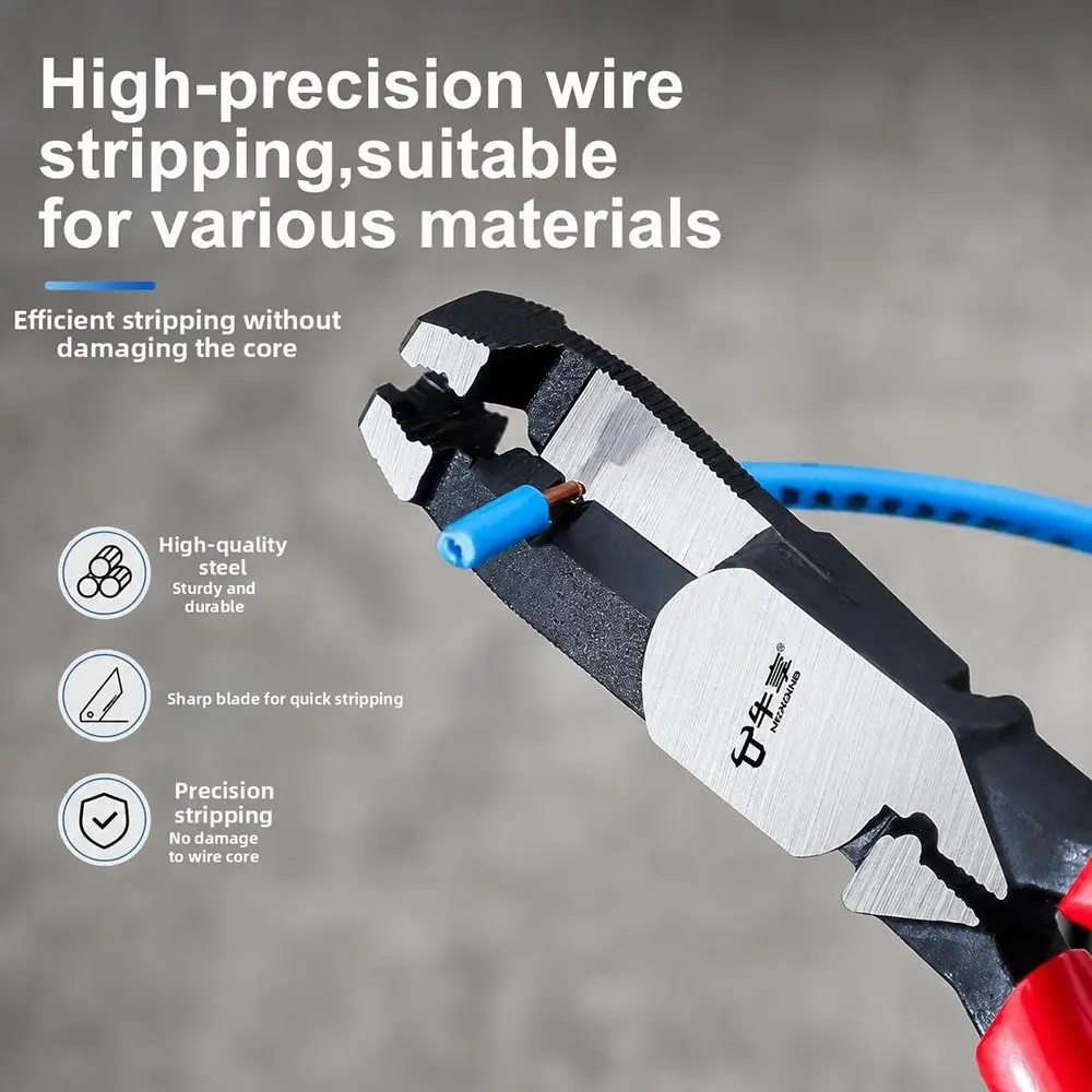 Quickly Remove Slip-tooth Screw Pliers Multi-Purpose Anti-Slip Grip Wire Stripping Pliers Chrome Vanadium Steel Safety Buckle