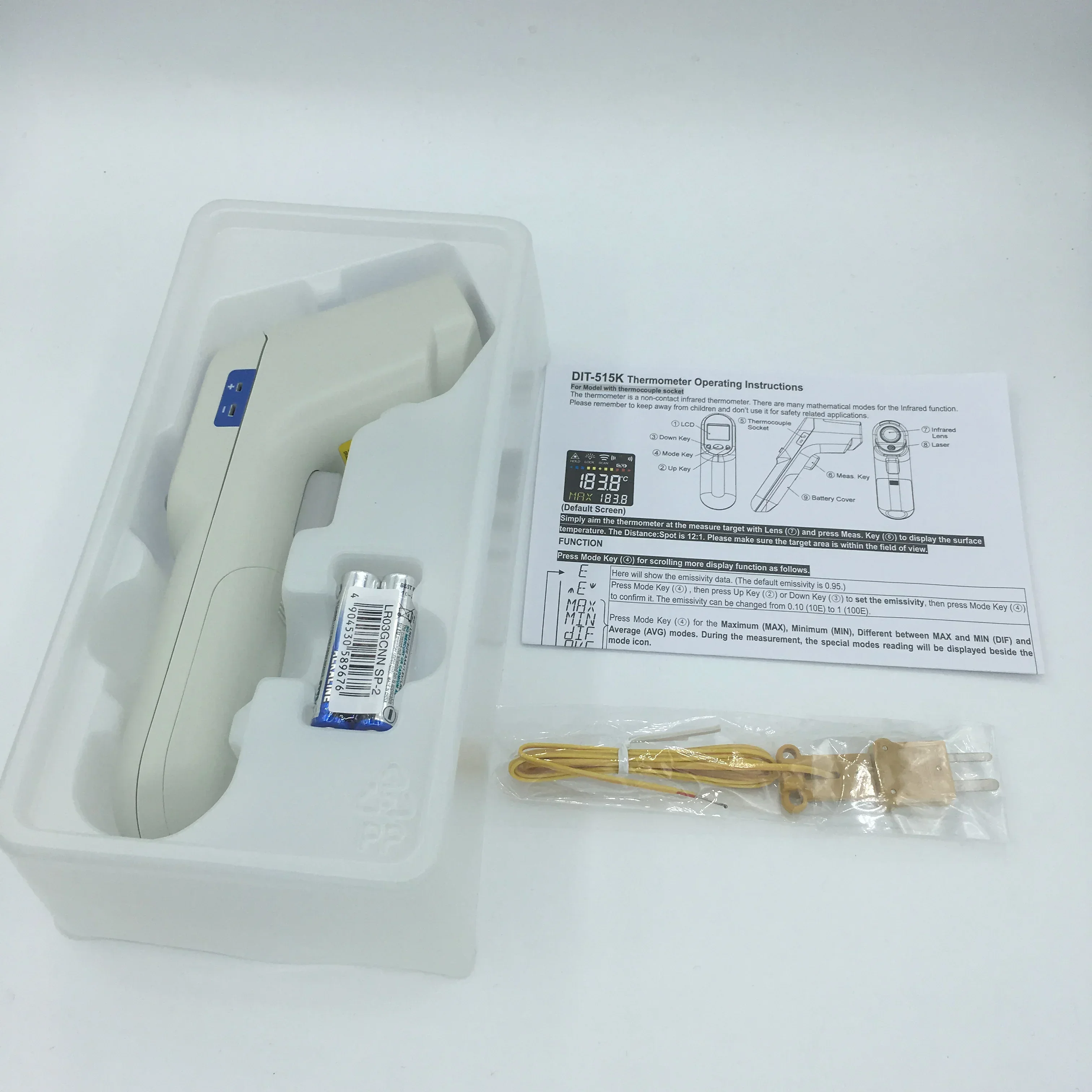 2026/DIT-515K  Digital handheld  type  industrial high temperature Thermometer non contact