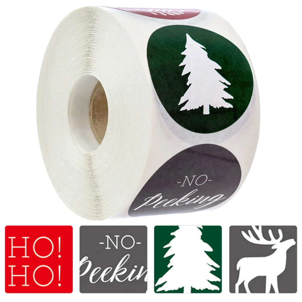 

1 Roll 1 Inch Christmas Sealing Stickers Round Adhesive Labels For Gift Bag Scrapbook Decoration Premium Quality