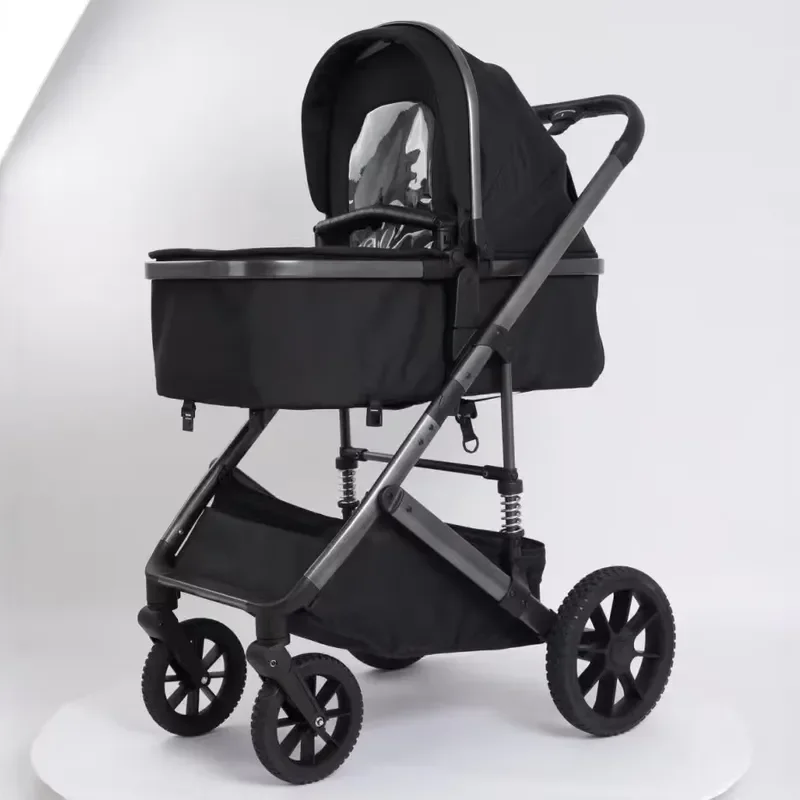 Lightweight Metal Baby Stroller One Click Folding Sit Lie Down 0-3 Years Old Sleeping Basket 15kg Load Bearing