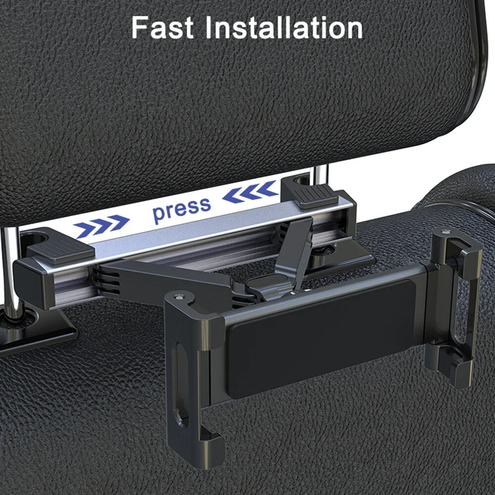 Suporte de Telefone para Carro com Rotação de 360 Graus, Montagem para Tablet no Encosto de Cabeça, Suporte de Alta Qualidade e Confortável