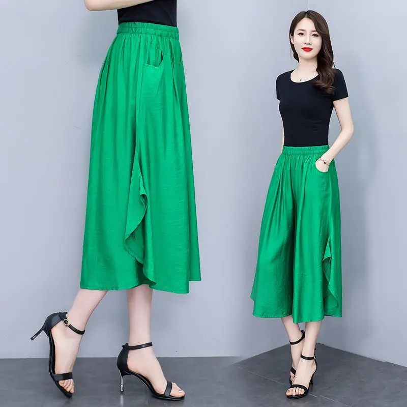 レディース無地スラックス、コットン素材、伸縮性のある秋のシックでエレガントなバギートレンド2025、Gワンサイズ、ゆったりパンツ