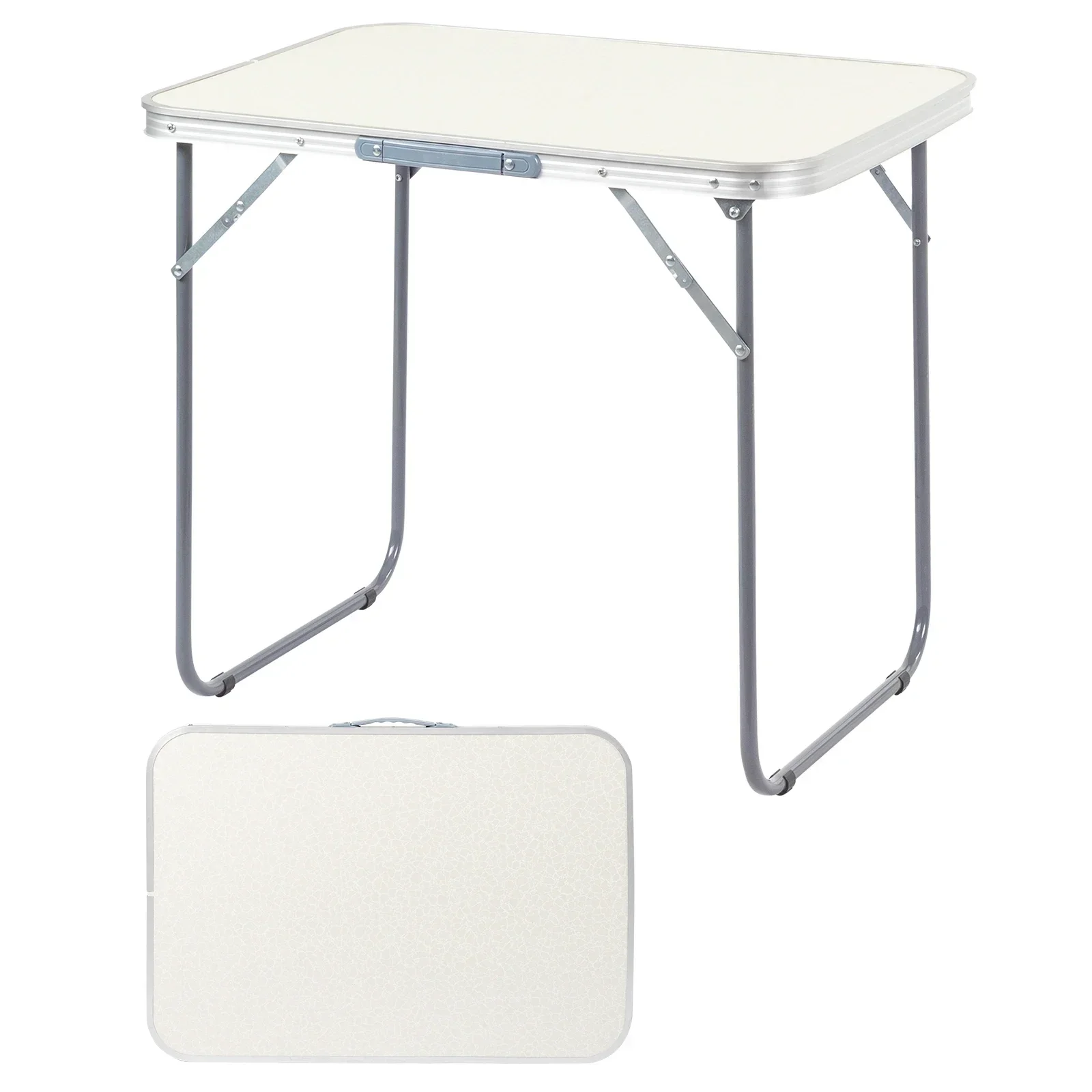 4Ft Portable Folding Camping Table, Outdoor Waterproof Adjustable Height Table, Aluminum Lightweight Suitcase Foldable Table