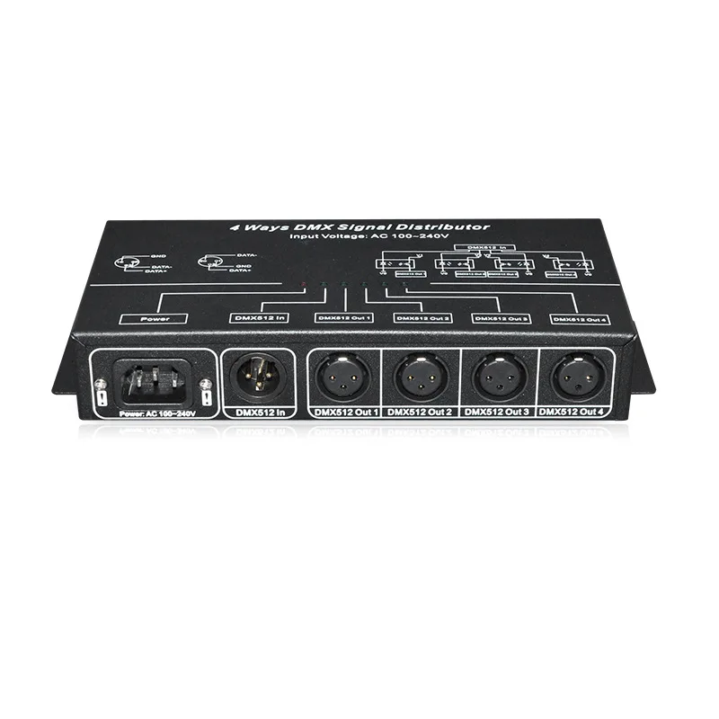 DMX สัญญาณผู้จัดจำหน่าย4-Channel สัญญาณเอาต์พุต Dmx512led หลอดไฟอัจฉริยะแสง Cccam เส้น