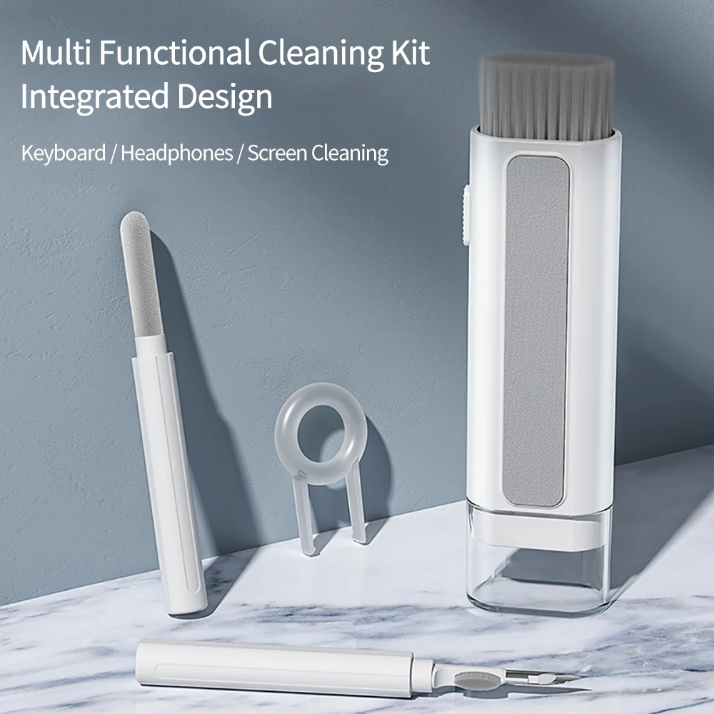 Teclado do computador Cleaner Brush Kit, Ferramenta de limpeza portátil, Bluetooth Compatível Headset Set, 6 em 1