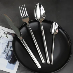 24Pcs Dinnerware Set Luxury Cutlery Steel Set QualityTableware Knives Forks Dining Dinner Set Western Food Restaurant Dinner Set