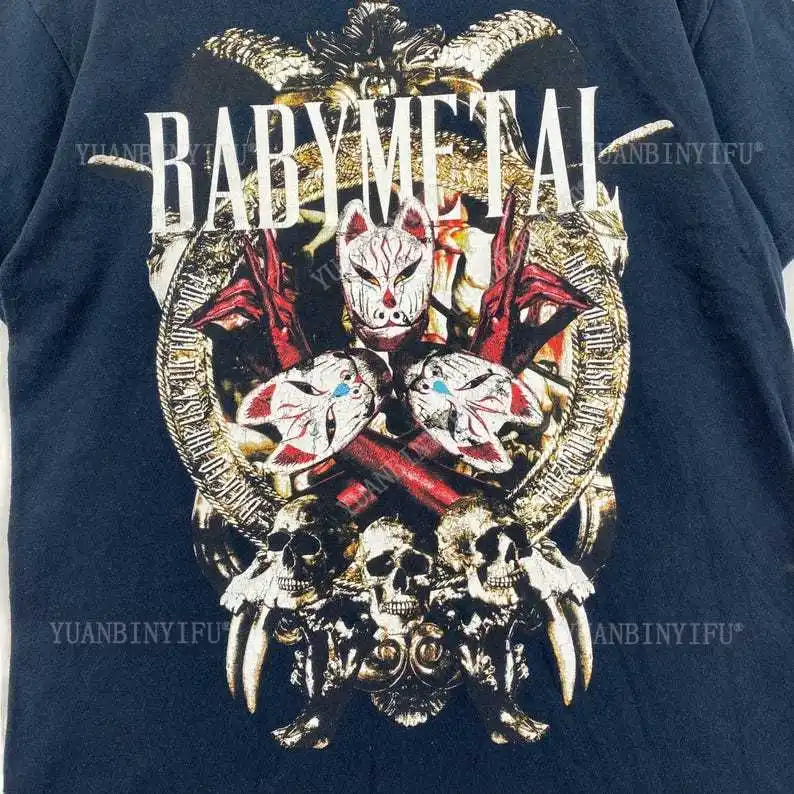 Rare!! BABYMETAL Japanese Hardcore Band Tee Shirt Cotton Vintage Round Neck Hip Hop Men Women Streetwear Tees Short Sleeve
