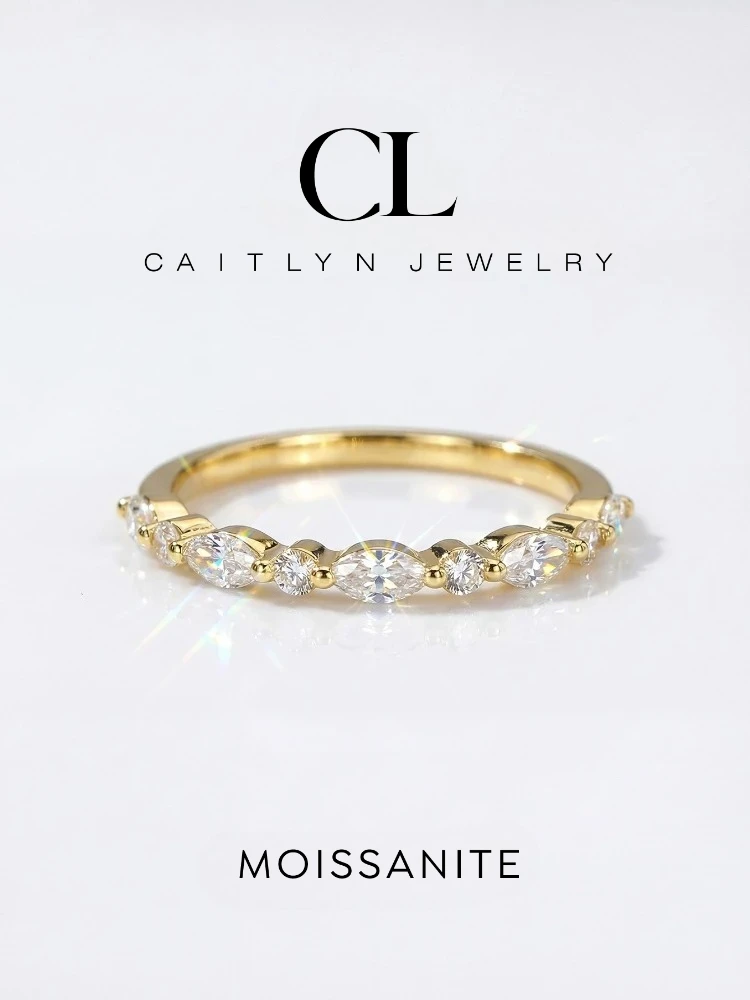 

Элегантное кольцо из стерлингового серебра 925 пробы с настоящим муассанитом и бриллиантами, круглой формы, для женщин, на каждый день, для вечеринок, модное, высококачественное ювелирное изделие