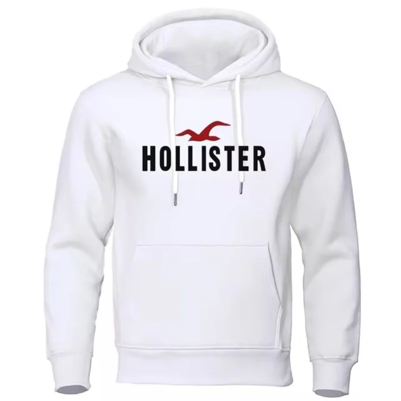 Hollister - Maglione girocollo con cappuccio da uomo e da donna Maglione casual stampato con stampa jumping Nuova collezione autunno/inverno