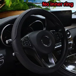 1 plaid PU embossed leather automotive supplies steering wheel cover without inner ring fits 14.5-15 inches