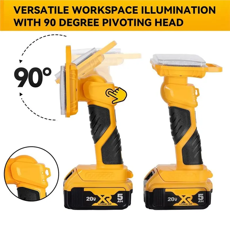 For Li- Battery Compatible 18W 2000LM LED Work Light 3 Brightness Modes(Batteries Not Included)