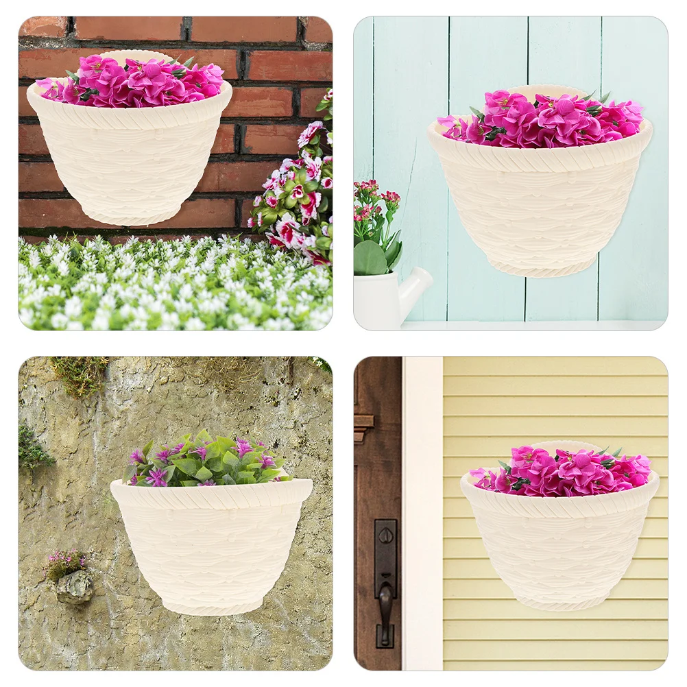 

Wall Hanging Flowerpot Plastic Planter Basket for Indoor Outdoor Plants Elegant Wall Plant Holder Garden Balcony Decor Planter
