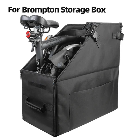Caixa de armazenamento dobrável portátil para bicicleta, para brompton, à prova de poeira, à prova d'água, porta-malas de carro, caixa de armazenamento de transporte