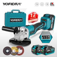 YOFIDRA 125mm Brushless Angle Grinder 3 Gears Digital Display Efficient Cutting Polishing Power Tool For Makita 18V Battery