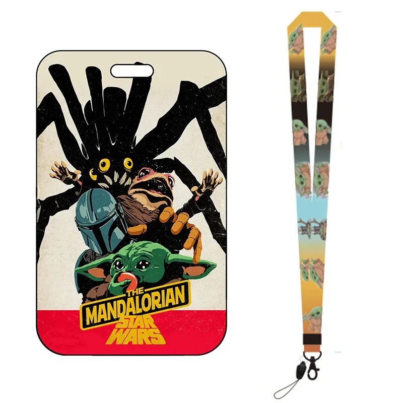 Star Wars Baby Yoda Card Holder Lanyard Phone Rope ID Card Badge Holder Neck Strap New Cartoon Keychain Lariat Card Cover Gift