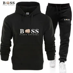 2023 Autumn/Winter Men's and Women's Hooded Sweatshirt Set Couple Jogging Sweatshirt Plus Size Street Sportswear Set