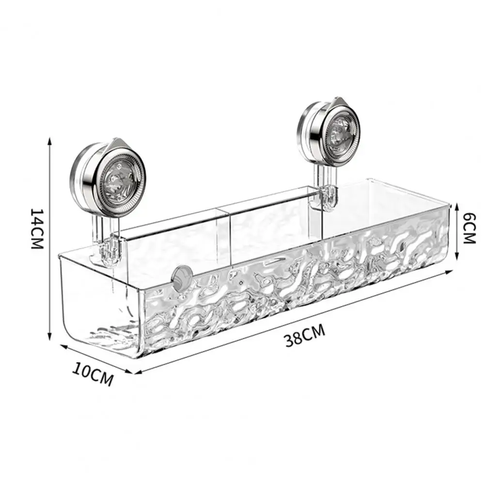 Suction Cup Storage Rack Bathroom Organizer with Suction Cups Transparent Bathroom Corner Storage Rack with Suction for Kitchen