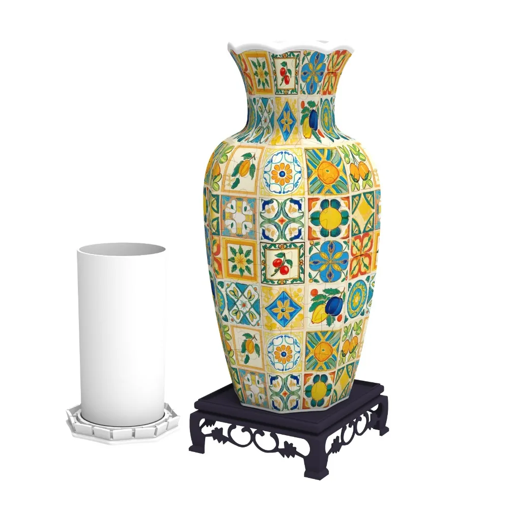 

Creative 3D Puzzle Vase Waterproof Building Block DIY Arts Vase Educational Arrange Flowers Flower Vase Jigsaw