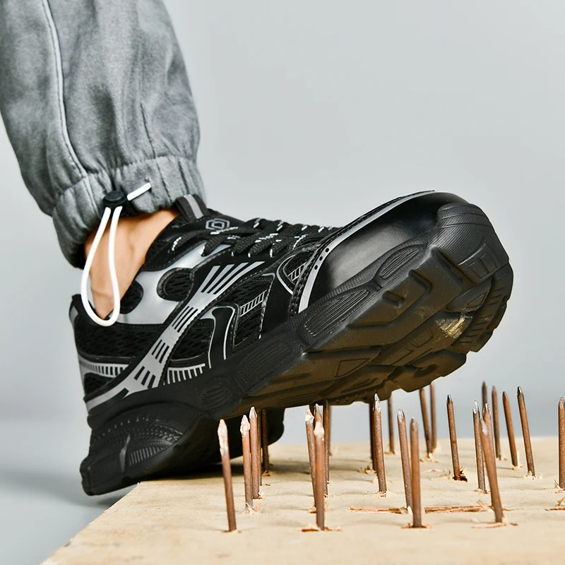 

Модная теннисная защитная обувь, мужские ботинки, обувь со стальным носком, мужские устойчивые к проколам рабочие кроссовки, мужская обувь, нескользящие рабочие ботинки