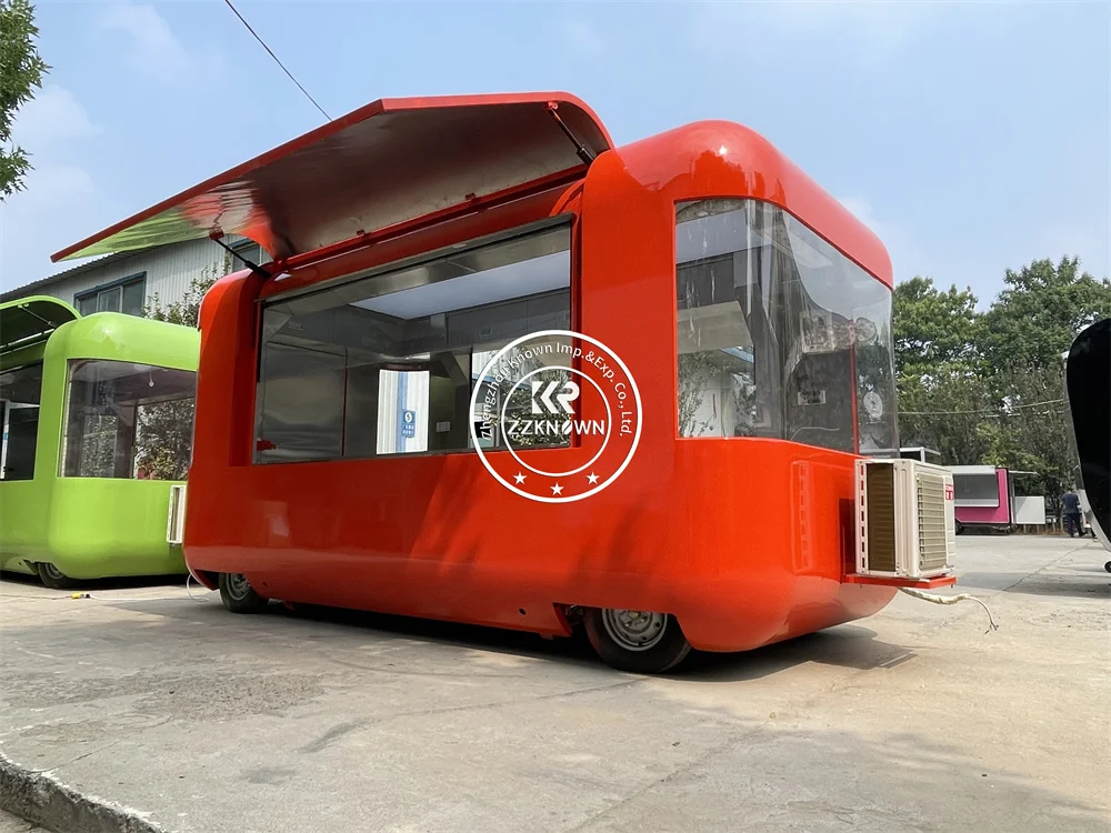 Concession Food Trailer Cart Ice Cream Kiosk Mobile Kitchen Custom Fully Equipped Coffee Fast Food Truck Van Hot Dog