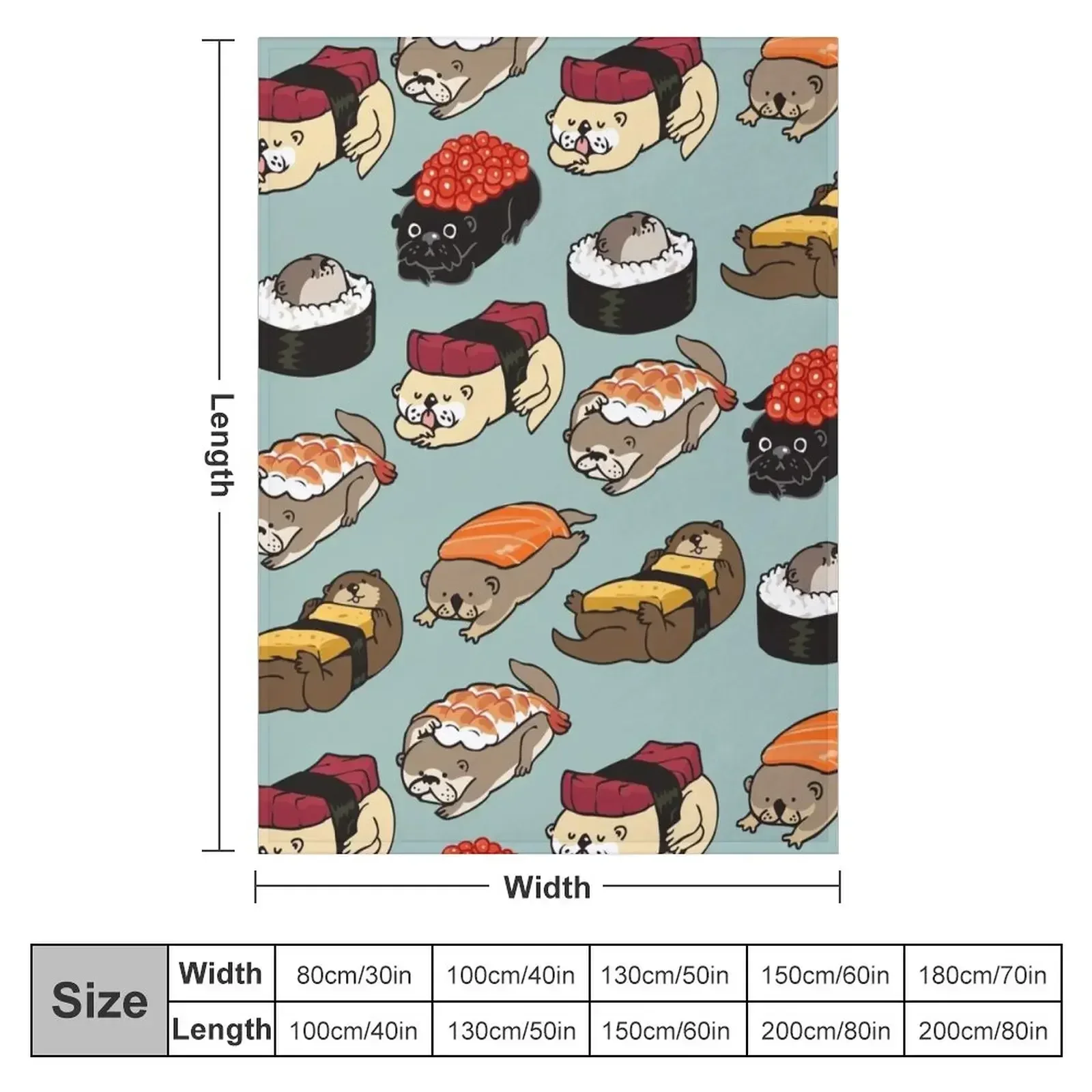 Sushi Otter Throw Blanket Blankets Sofas Of Decoration Furrys Soft Plush Plaid Camping Blankets