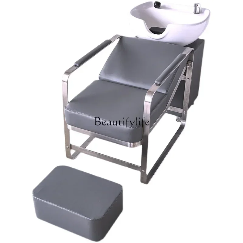 Half-Lying Barber Shop Flushing Bed European-Style Simple Hair Salon Dedicated Shampoo Chair High-End Hair Salon