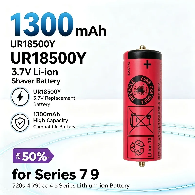 UR18500Y 3.7V 1300mAh O/Lang Shaver Battery for Series720s-4 790cc-4 5 7 9 Series Lithium-ion Battery
