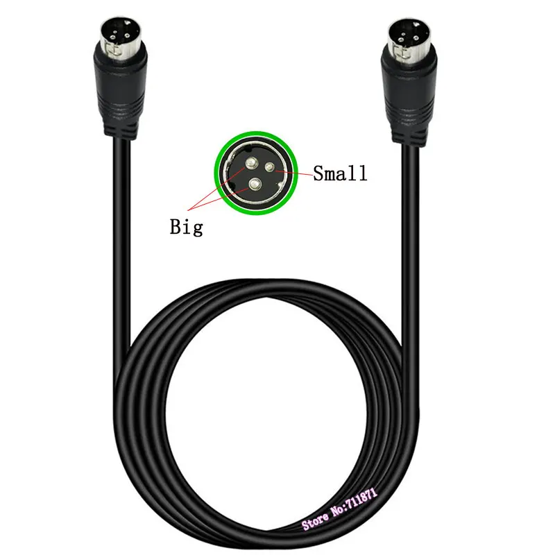 1 Small 2 Big 3 Needle 3Pin DIN Male to male Audio Speaker Power Cord Cable Middle 3 Pin 3P Din Speaker Audio Power Line Wire 3P