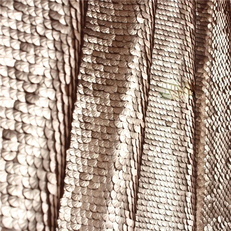 Metallic Fish Scale Stage Gold Sequin Fabric for Clothing  Wedding Dress Garmen Designer Fabric Wide 130cm Sold By the Yard