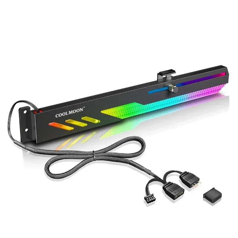 Cool Moon GT8 Horizontal Graphics Card Bracket argb Desktop Computer Diamond Fixed Graphics Card Companion support bracket