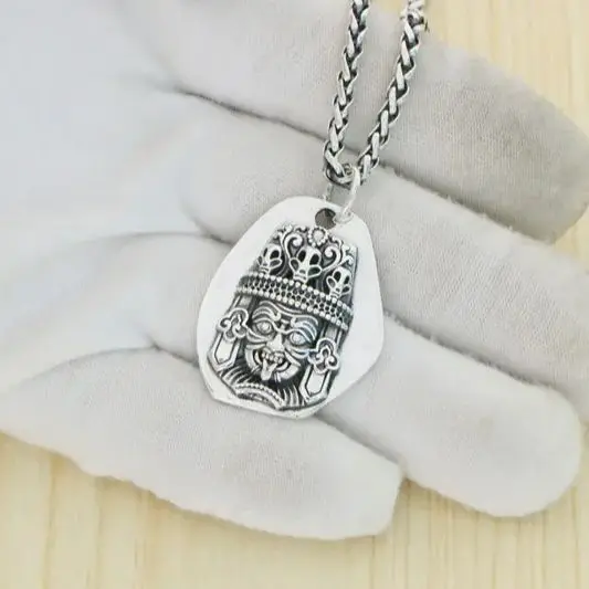 S925 Sterling Silver Pendant Personalized Fashion Retro Funny Figure  Design sensation internet celebrity pendant