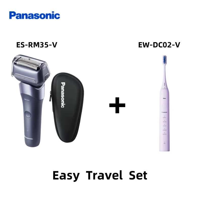 

Panasonic Reciprocating Electric Shaver RM35+Toothbrush DC02 Travel Set Full Body Wash 1 Hour Fast Charge Men's Grooming Tool