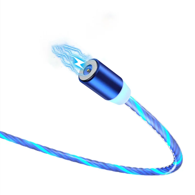 Tutew LED flux magnétique éclairage lumineux charge câble de téléphone portable cordon chargeur fil pour Samaung USB Type C