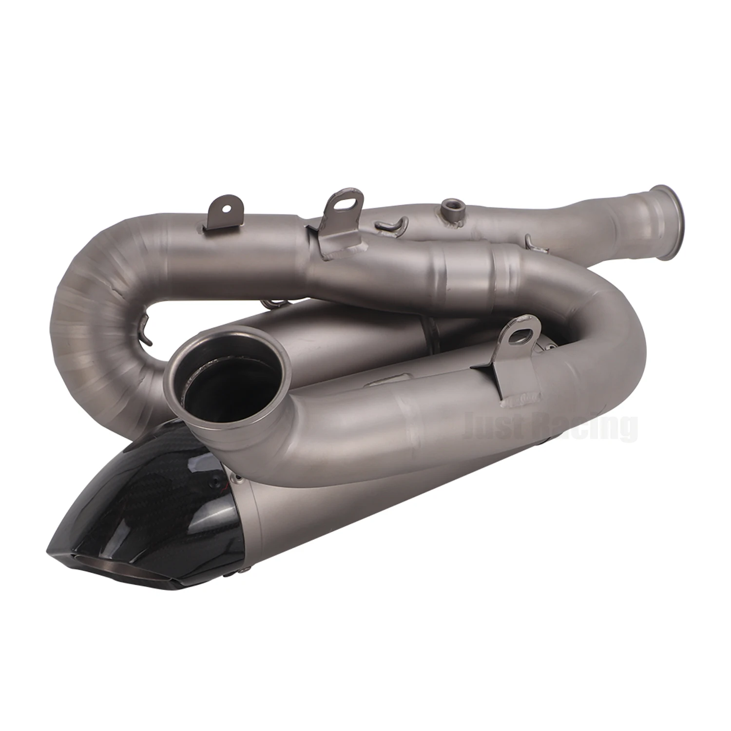 Motorcycle Titanium alloy Exhaust Mid Link Single Muffler Carbon Pipe For Ducati  Streetfighter V4 V4S 2025
